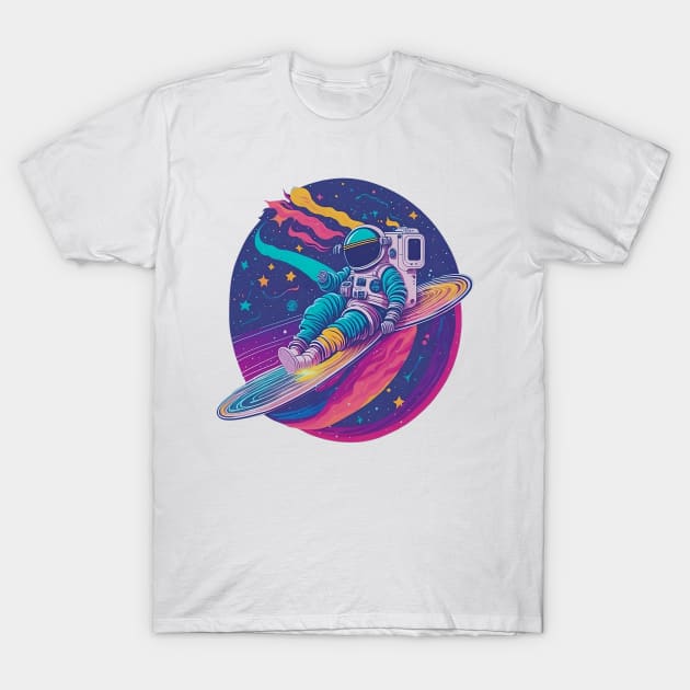 One Handed Astronout Chilling in Space T-Shirt by MonkeyStuff